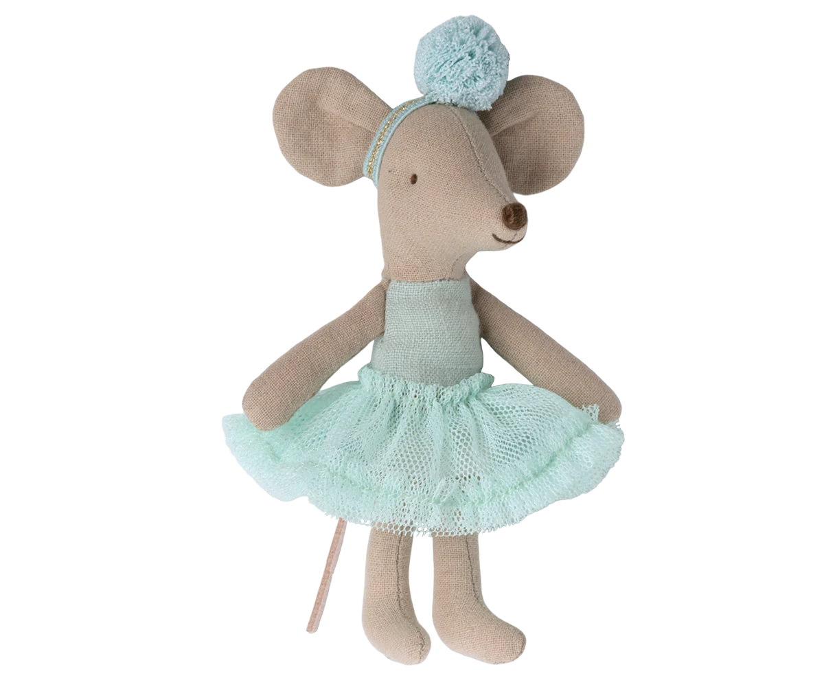 Maileg Ballerina mouse, Little sister - Light mint