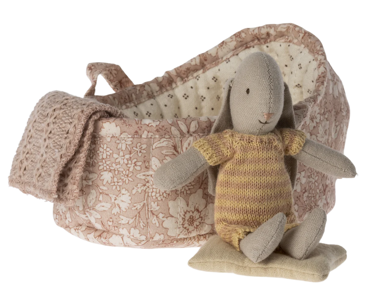 Maileg Bunny in carry cot, Micro