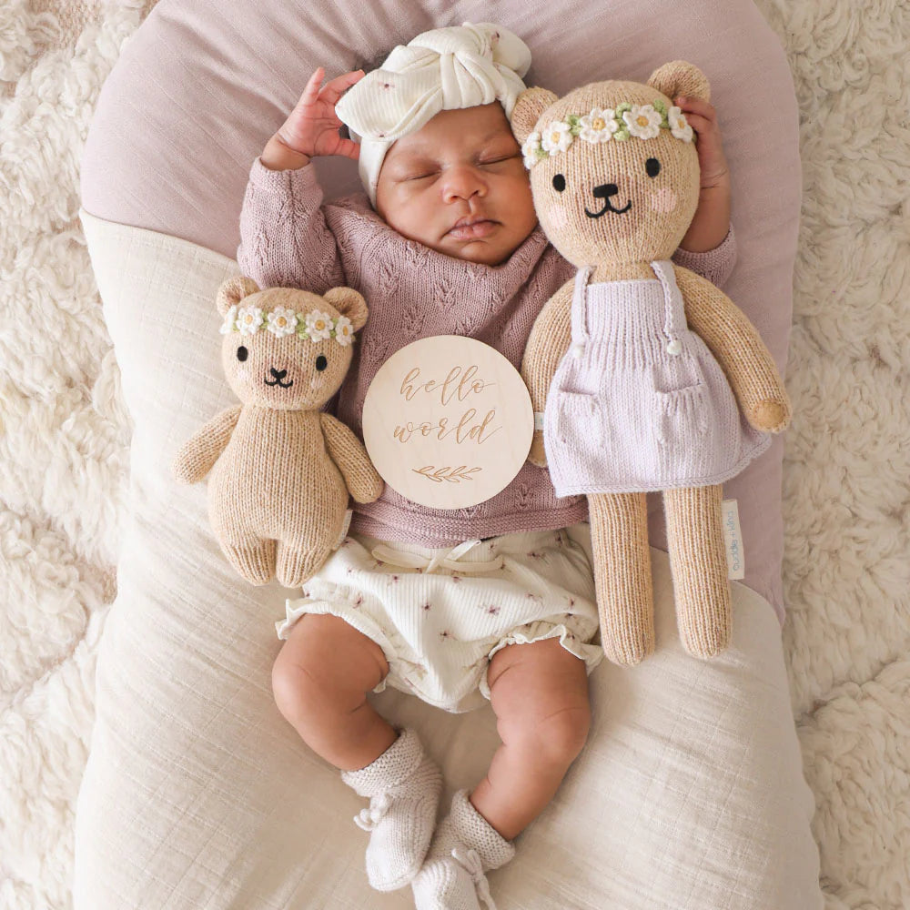 Cuddle + Kind Baby honey bear (ivory floral)