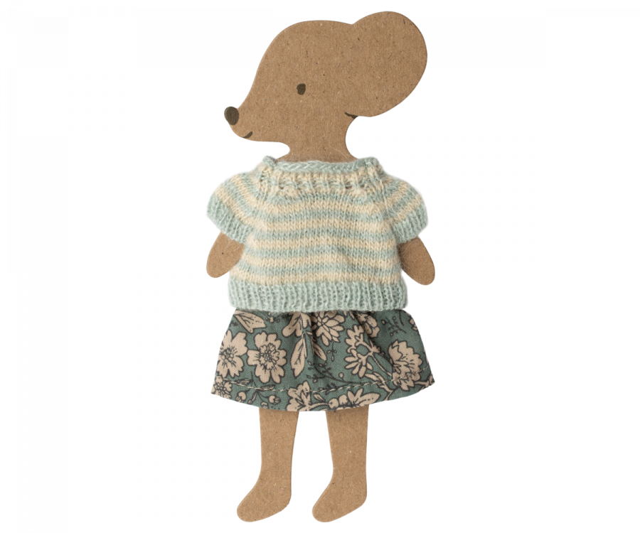 Maileg Knitted sweater and skirt for big sister mouse