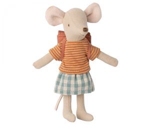 Maileg Tricycle mouse, Big sister with bag - Old rose