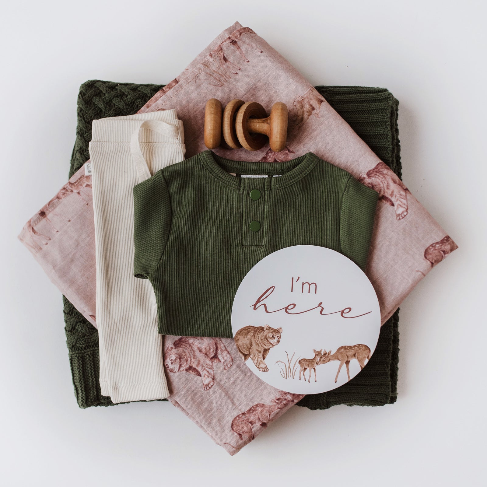 Snuggle Hunny Kids Olive Long Sleeve Bodysuit