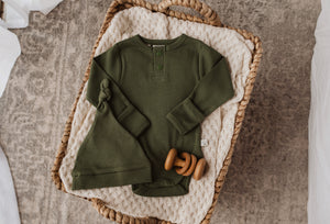 Snuggle Hunny Kids Olive Long Sleeve Bodysuit