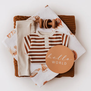 Snuggle Hunny Kids Biscuit Stripe Long Sleeve Bodysuit