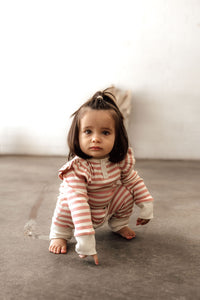 Snuggle Hunny Kids Rose Stripe Growsuit