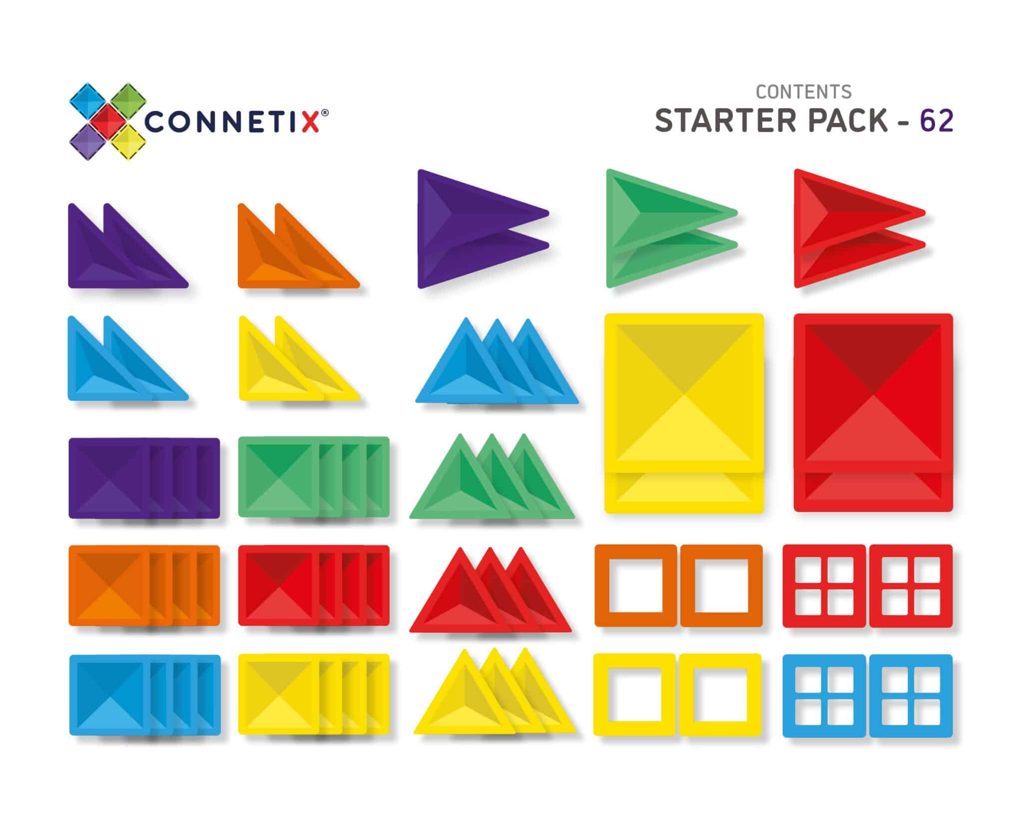 Connetix Tiles 62 Piece Starter Pack