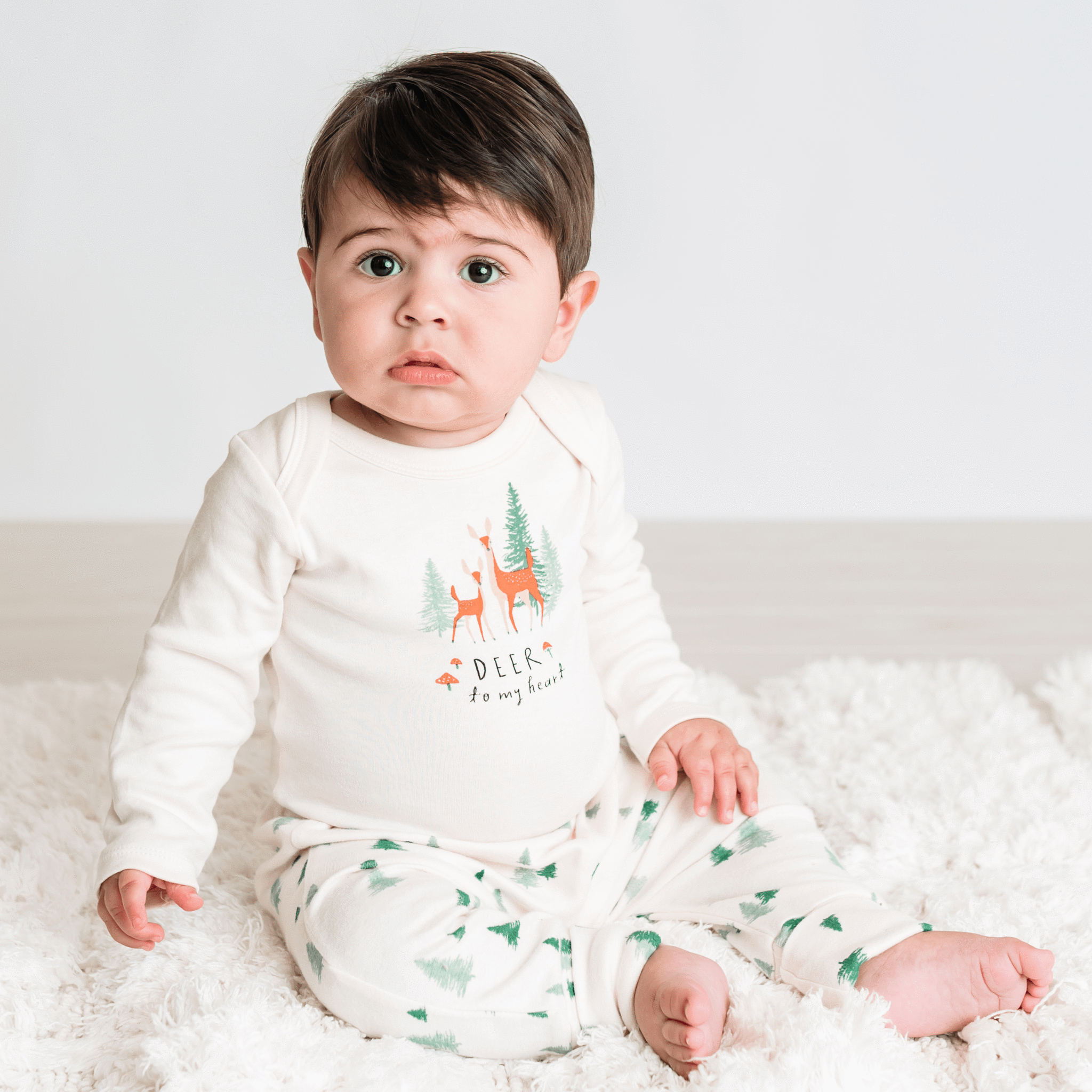 Finn & Emma Long Sleeve Graphic Bodysuit - Deer To My Heart