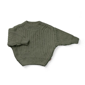 Goumikids Organic Cotton Kids Chunky Knit Sweater - Noble Fir