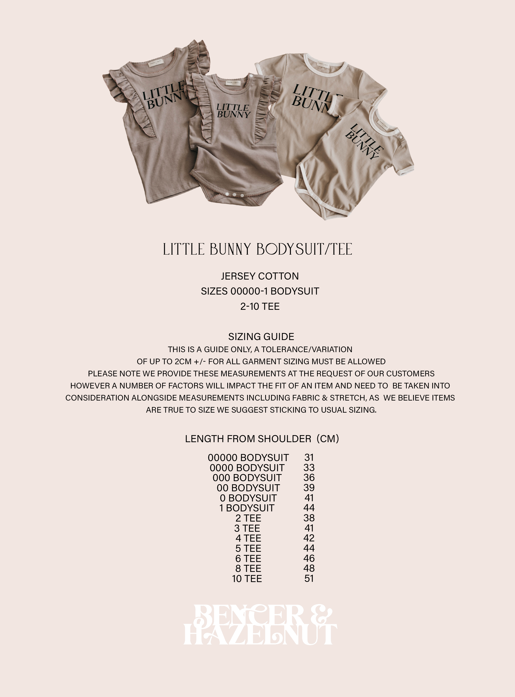 Bencer & Hazelnut Little Bunny Bodysuit/Tee - Mushroom Frill