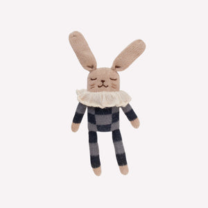 Main Sauvage Bunny Knit Toy - Navy Check Pyjamas