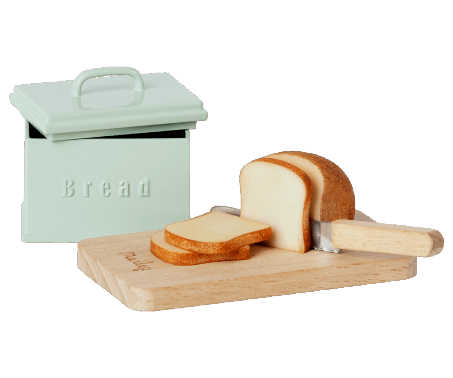 Maileg Miniature bread box w. cutting board and knife