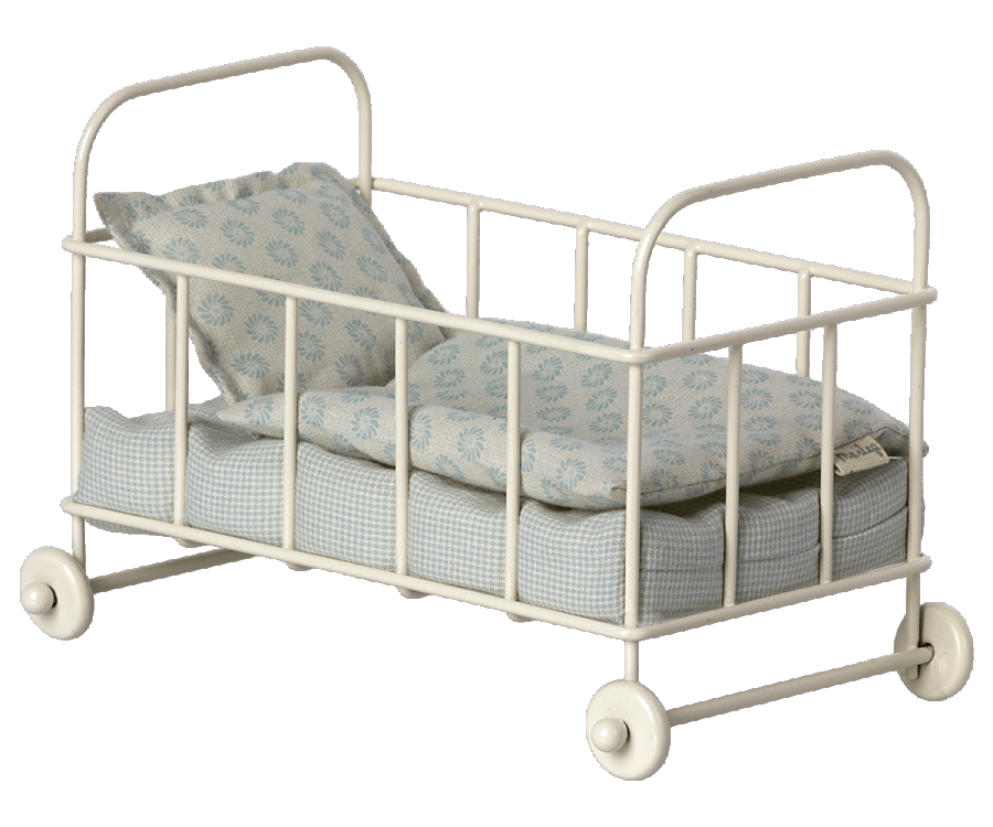 Maileg Cot bed, Micro - Blue
