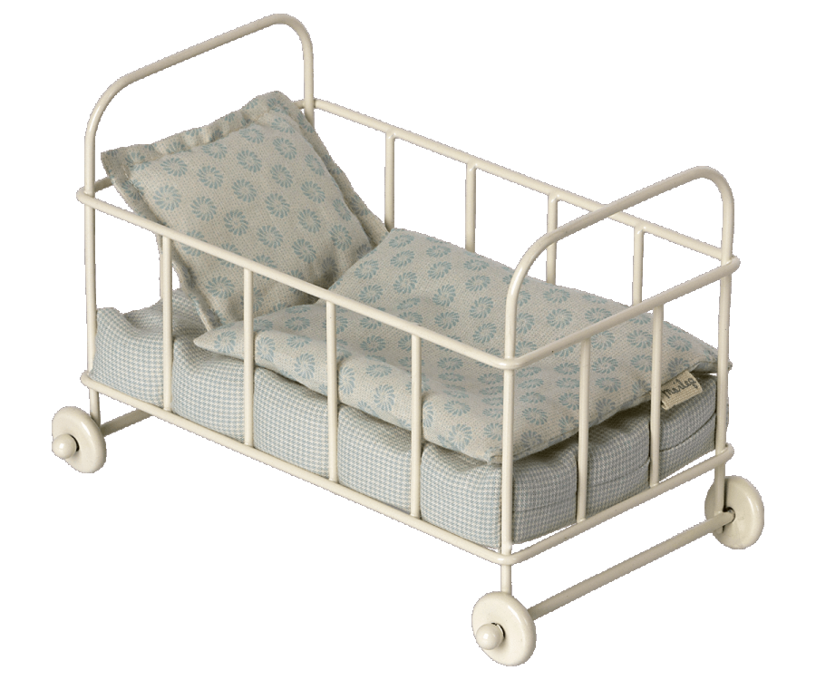 Maileg Cot bed, Micro - Blue