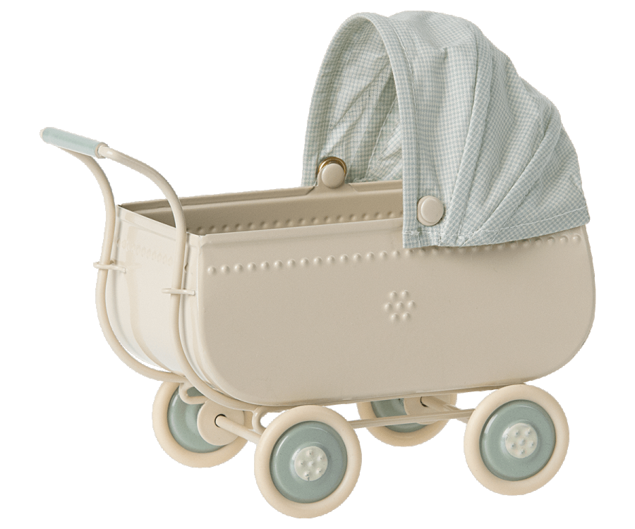 Maileg Pram, Micro - Blue